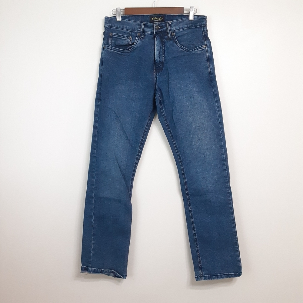 Urban Star Premium Apparel straight jeans medium wash blue denim men sz 32 x 32